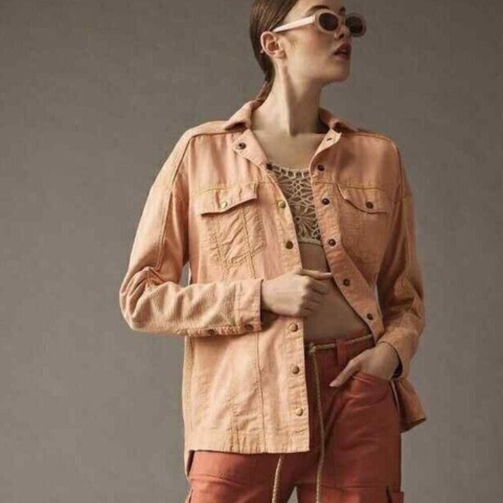 Pilcro Utility Snap Button Shacket - Size Small - image 1